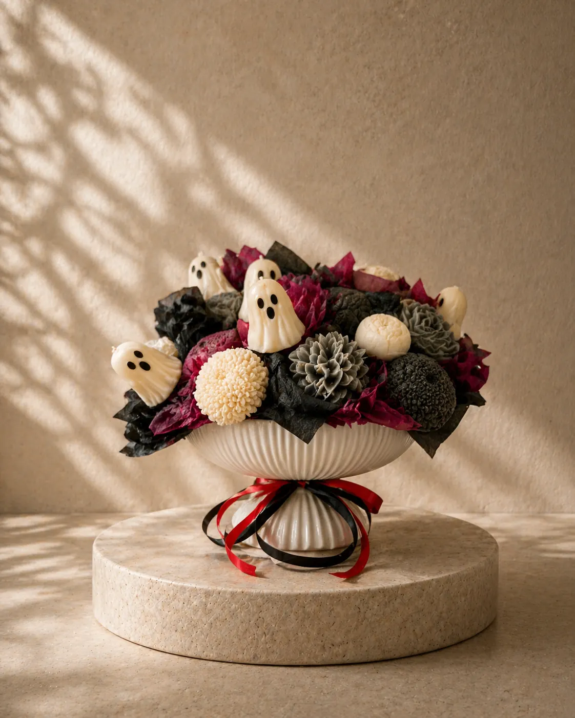Premium Bespoke Bouquet with Handmade Gypsum Pot — handcrafted soy-wax candle from Maison de Lumière